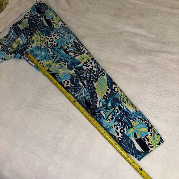 Calvin Klein Performance Womens Large Athletic Leggings Blue Green Abstract EUC - Picture 8 of 9